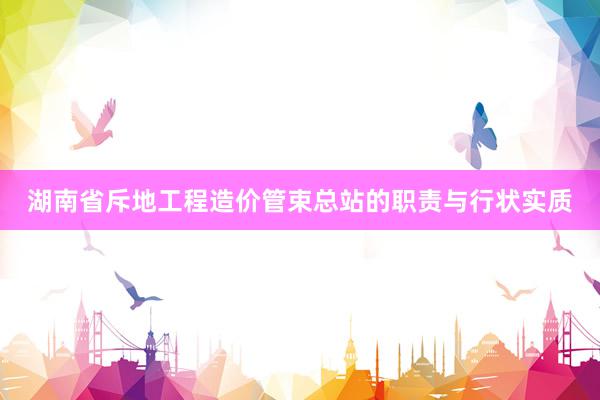 湖南省斥地工程造价管束总站的职责与行状实质