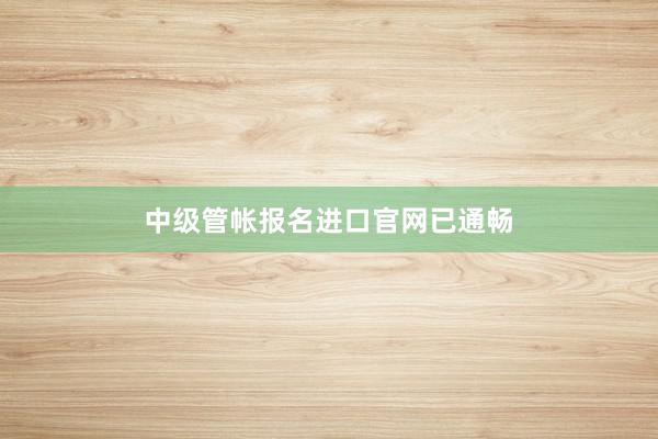 中级管帐报名进口官网已通畅